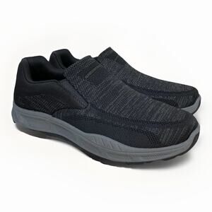 Skechers Men's Slip-on Shoes 8.5 EXTRA WIDE Relaxed Black Cohagen Knit Walk New